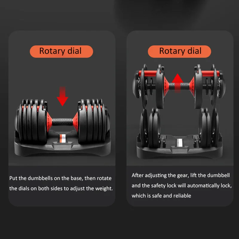 Custom Fitness Gym Workout Smart Adjustable Dumbbells Adjustable Weight Set 24kg Home Dumbbell Manufacturer