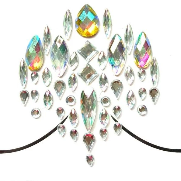 face gems breast body jewelry crystal nipple tattoo stickers