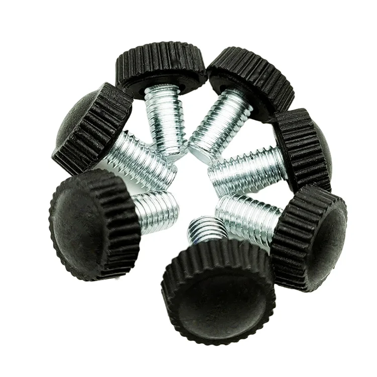 Decorative Black  Plastic Head Thumb Screw Hand Tightening Knob Screw Industry Flat DIN  Plastic Screw 20 Cm ISO9001