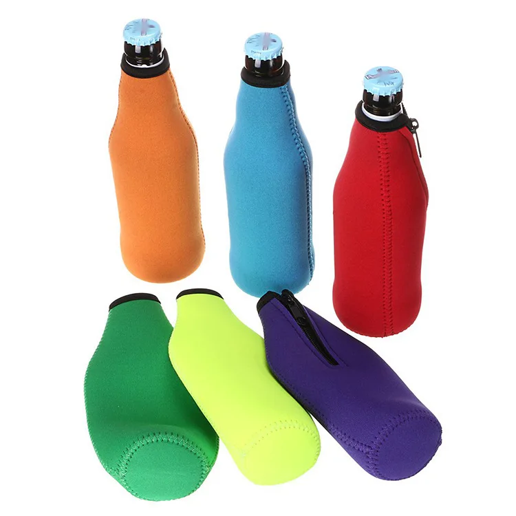 Beer Bottle Can Cooler Insulator Sleeve with Zipper Neoprene Insulated Bottle Can  Beer Coozies Can Coozy