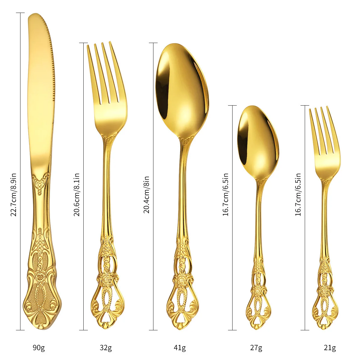 Hot Selling Royal Cutlery Set Stainless Steel Golden Flatware Set Gold Cutlery Set for Wedding