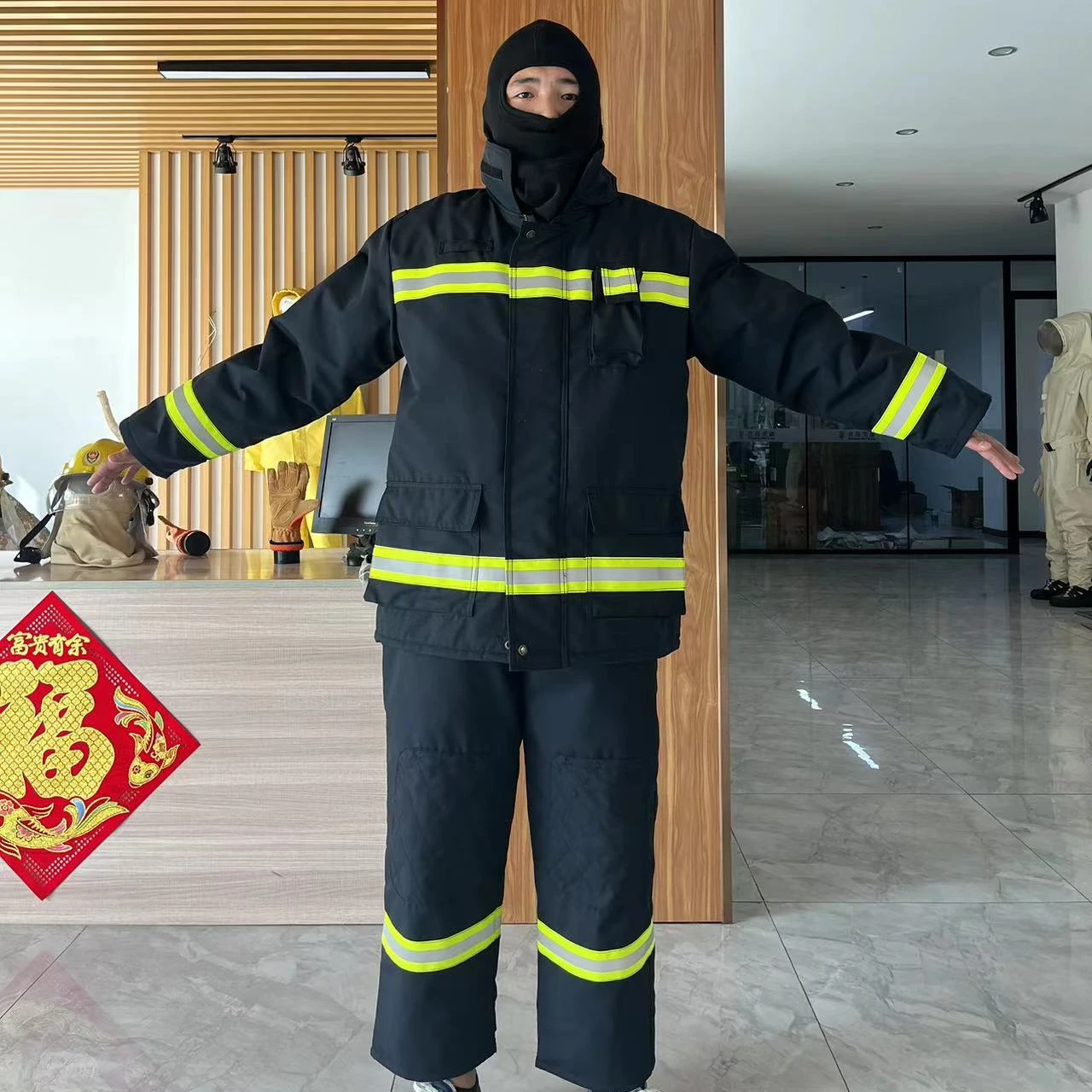 CE EN469 firefighter rescue protective suit fire fighting gear 4 layers  fireman clothes