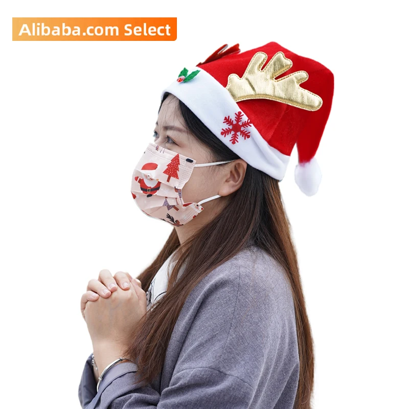 Маска для лица на заказ, Рождественская серия, узорная одноразовая маска, маски на резинке
