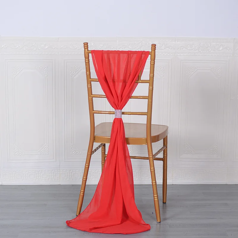 Cheesecloth Chair Cover Drapes Wedding Event Venue Decor Vertical Drapes Chiffon Chair Sashes for Party Wedding Decoration