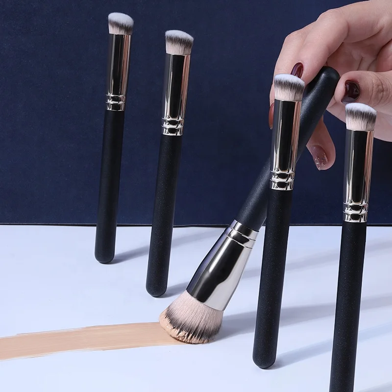 Wholesale Synthetic Hair Wood Handle Small 370 270 Concealer 170 Foundation Brush Vegan Black Makeup Brush Single
