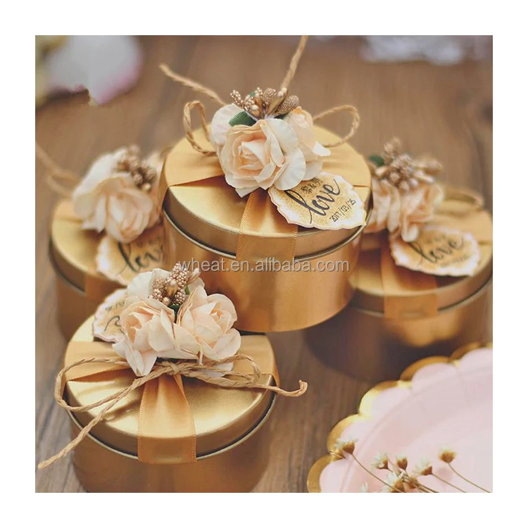 China Factory Chocolate Box Customized Metal Wedding Round Tin Candy Box