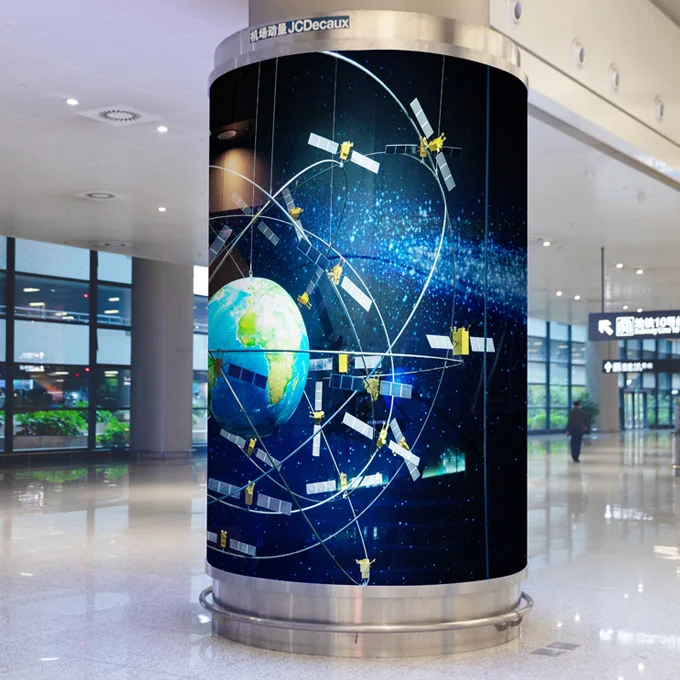 Circular Led Display P2 P2.5 P3 Wall Led Screen Poster P4 Flexible Cylinder Screen Rental Indoor Led Display