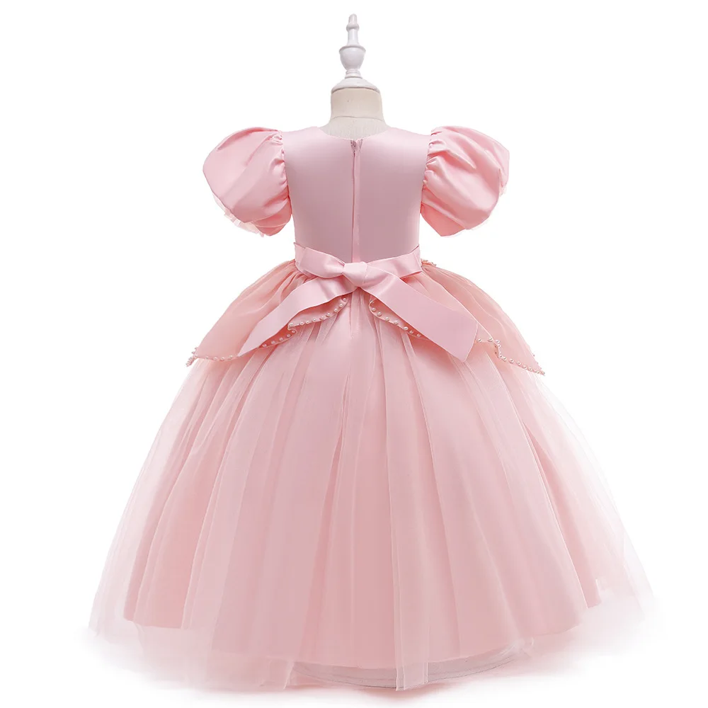 Kids Party Dresses Wholesale Kids Gown Girl Dresses Birthday Party Embroidered 3D Flower Party Dress For Kids