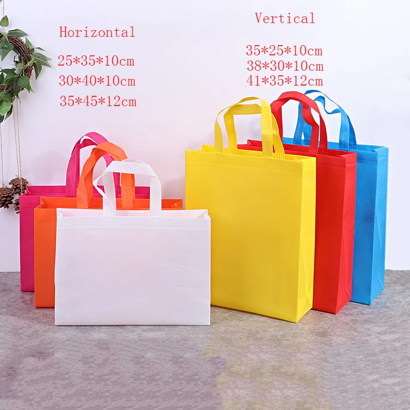 Carry  Print Eco Reusable Supermarket Grocery Promotion Shopping Non Woven Fabric Tote Cloth Bag Wholesale