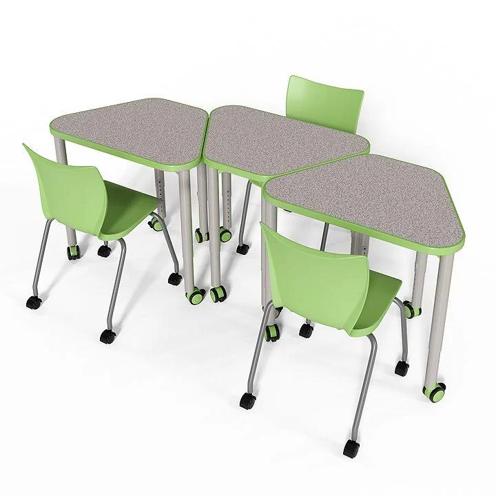 Wholesale Factory Modern Durable School Furniture Triangle Adjustable Combination Classroom Table Desk and Chair