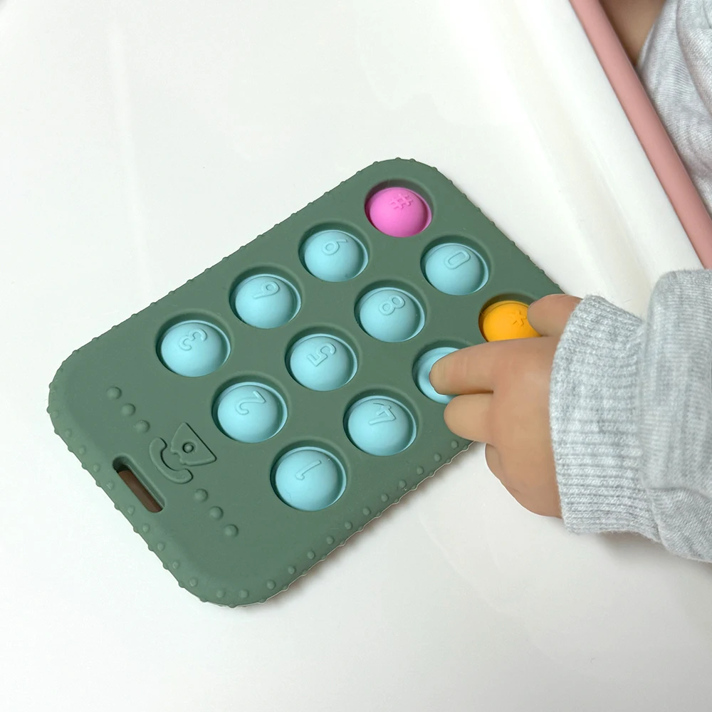Wolife Original Design Bpa Free Food Grade Teething Toy Colorful Soft Safe Phone Module Baby Mini Silicone Teether