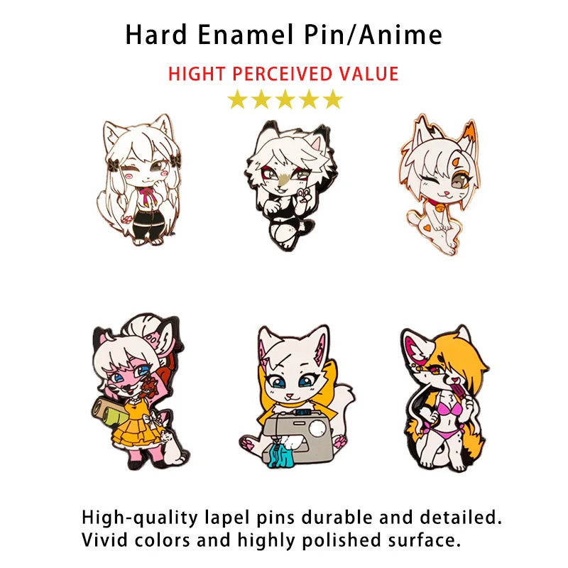 No Minimum Factory Manufacturer Custom Soft Enamel Glitter Anime Cartoon Lapel Pins Metal Badge Hard Enamel Pin