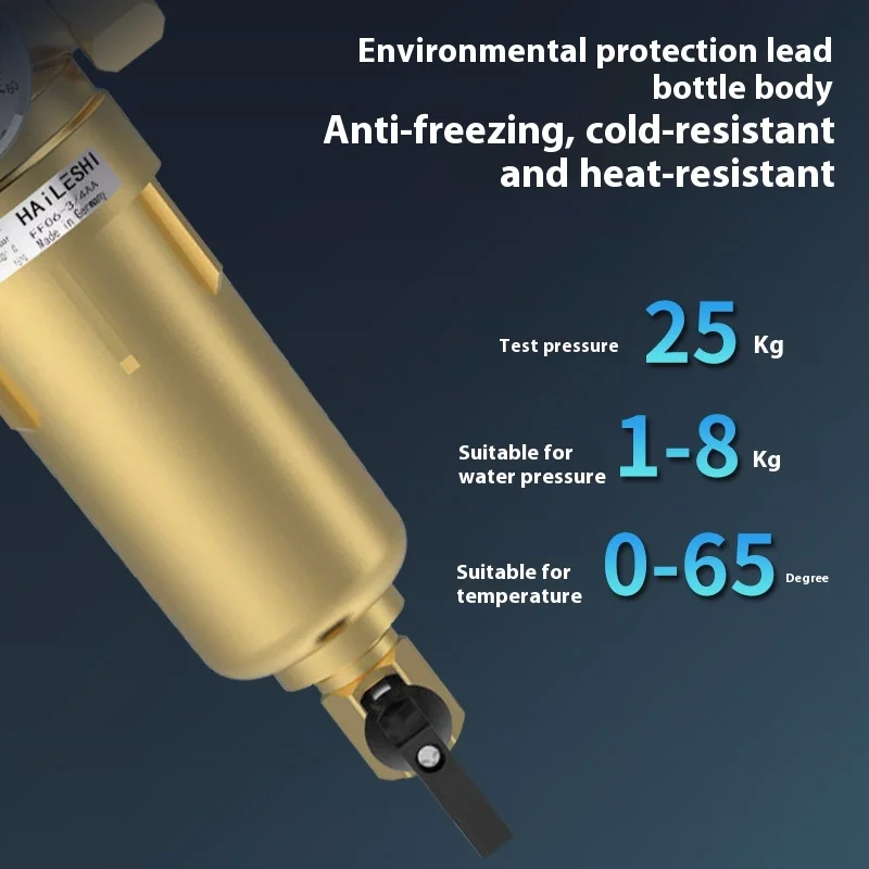 Whole House Back Wash Spin 40 Micron Mesh Brass Filter Water Paired with water purifier Pressure Regulator water purifier
