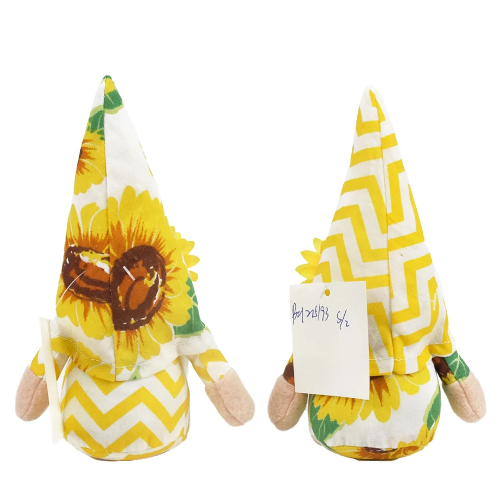 6 Inch Handmade Summer Tropical Holiday Sunflower Flower Gnomos Gonk Tiered Tray Decor Small Yellow Plush Gnomes