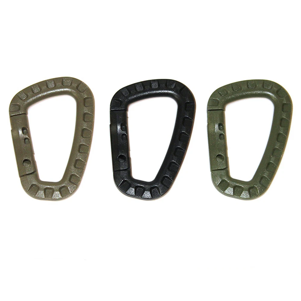 D Shape Mountaineering Buckle Snap Clip Plastic Steel Climbing Carabiner Hanging Keychain Hook Fit Outdoor