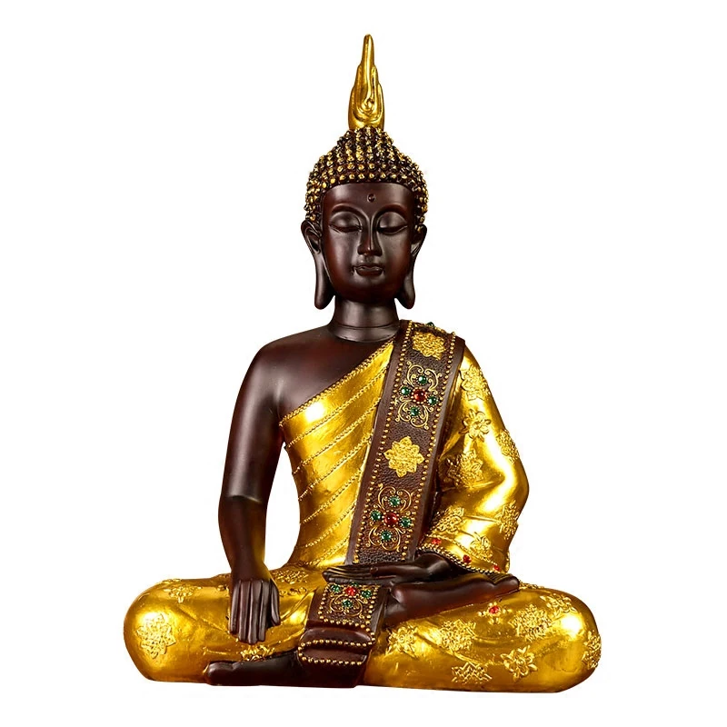 Asia thailand Buddhist gifts polyresin crafts Zen decoration ornaments meditation sitting Buddha statues home decorative items