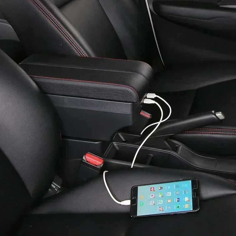 TONC Custom-Fit Center Console Armrest Box for 2012 Opel Astra, Enhanced Storage with USB Charging Port and Cup Holder