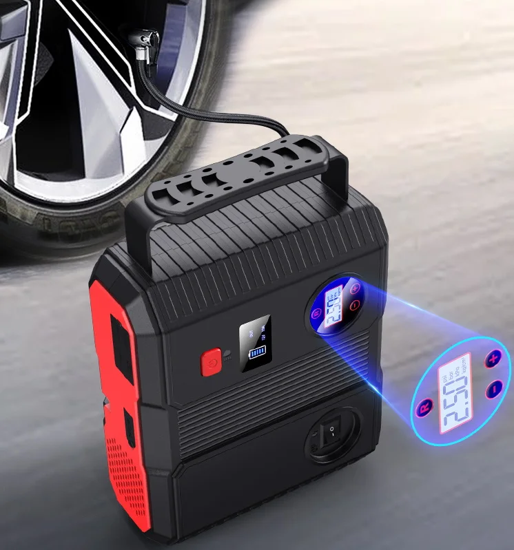 Oem 2023 Multi-Function Powerbank Car Jump Starter Power Bank Air Compressor 24000Mah Car Jump Starter Inflatable Tyre