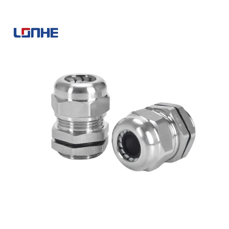 High quality waterproof IP68 stainless steel cable connector with convenient, durable, metric threaded cable gland