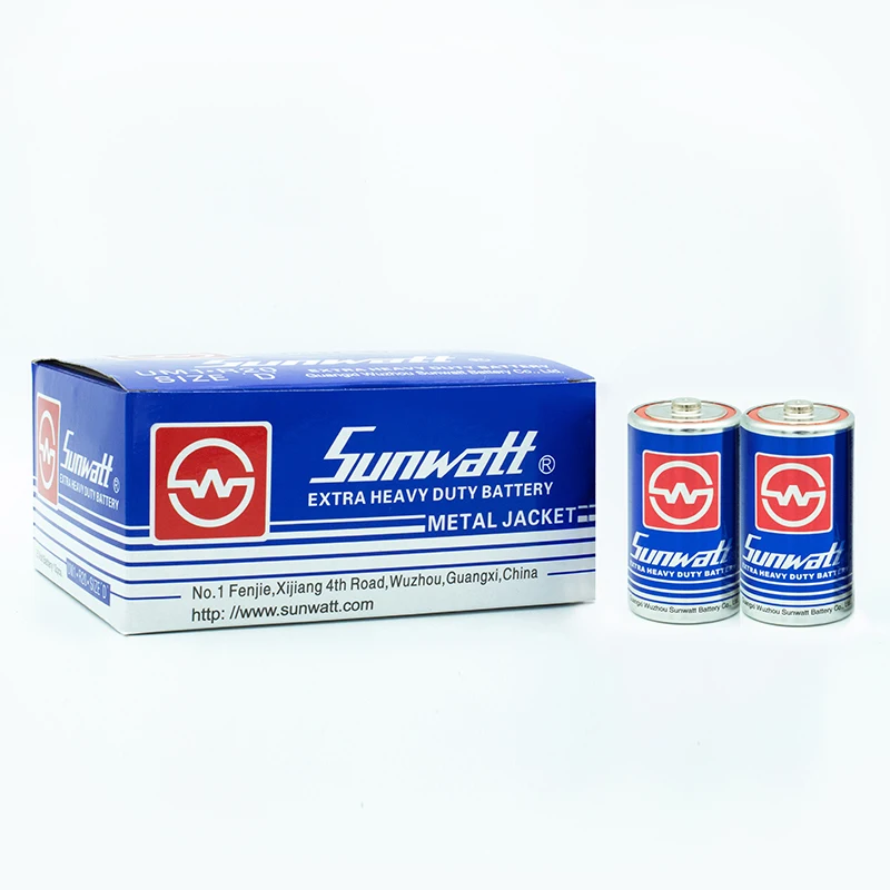 SUNWATT D размер R20 UM 1 сделано в Китае цинковый углеродный первичный аккумулятор для электроники