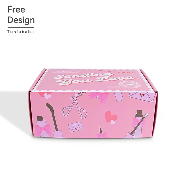 Hot Sale Wholesale Custom Print Colorful  Double-Sided Color Pink Luxury Exquisite Packaging Box