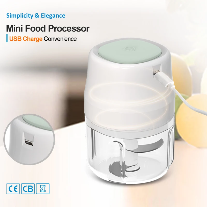 Беспроводная электрическая мини-чашка для чеснока, овощей, мяса, 250 мл