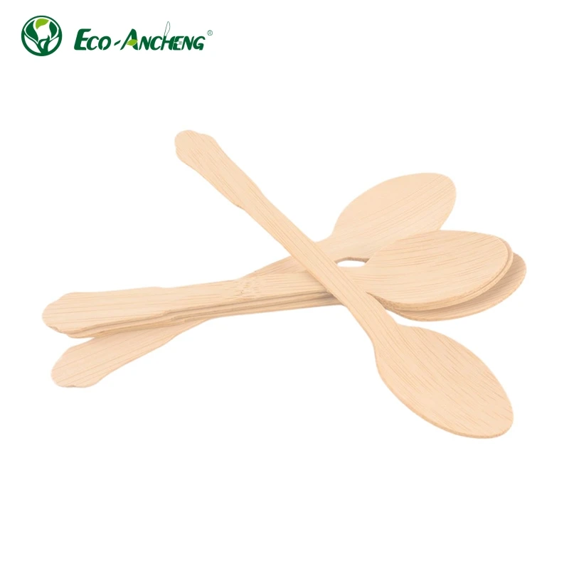 Экологически чистые бамбуковые дорожные столовые приборы набор столовых приборов бамбуковая одноразовая вилка ложка