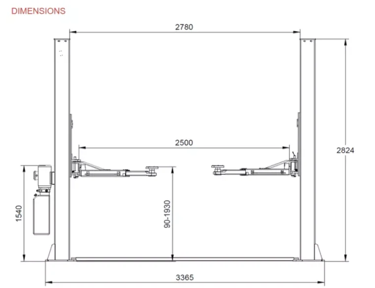 High Quality Car Hydraulic Double Column Gantry Lifts Auto Lift Two Post Lifter For Service Station