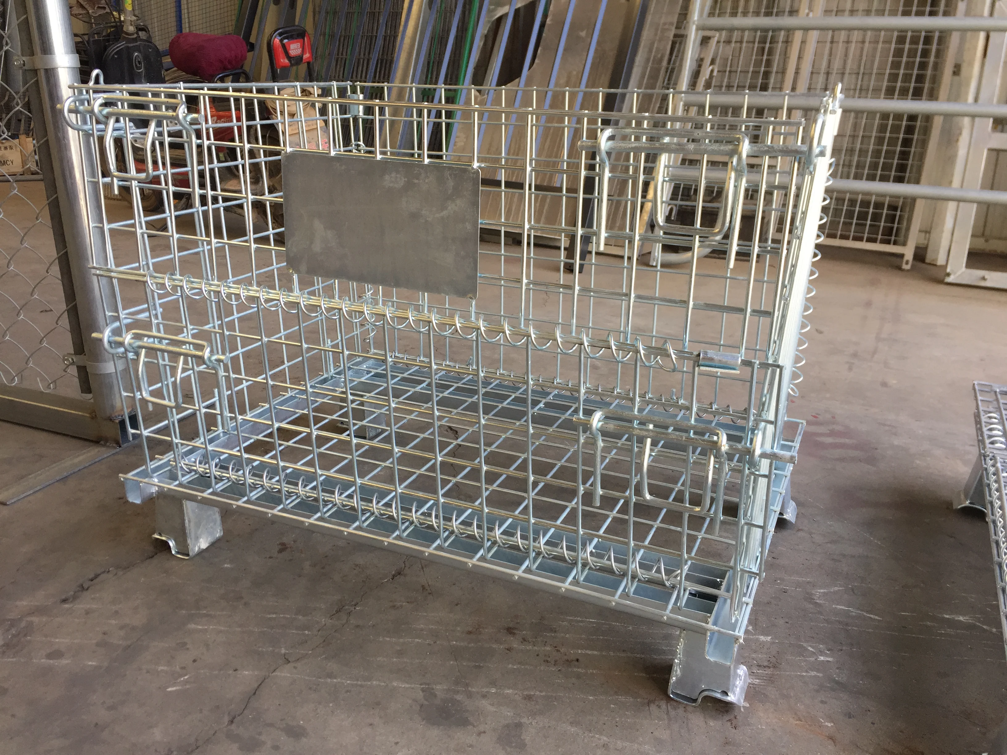 Heavy Duty Stackable Collapsible Steel Folding Warehouse Metal Wire Mesh Pallet Cage