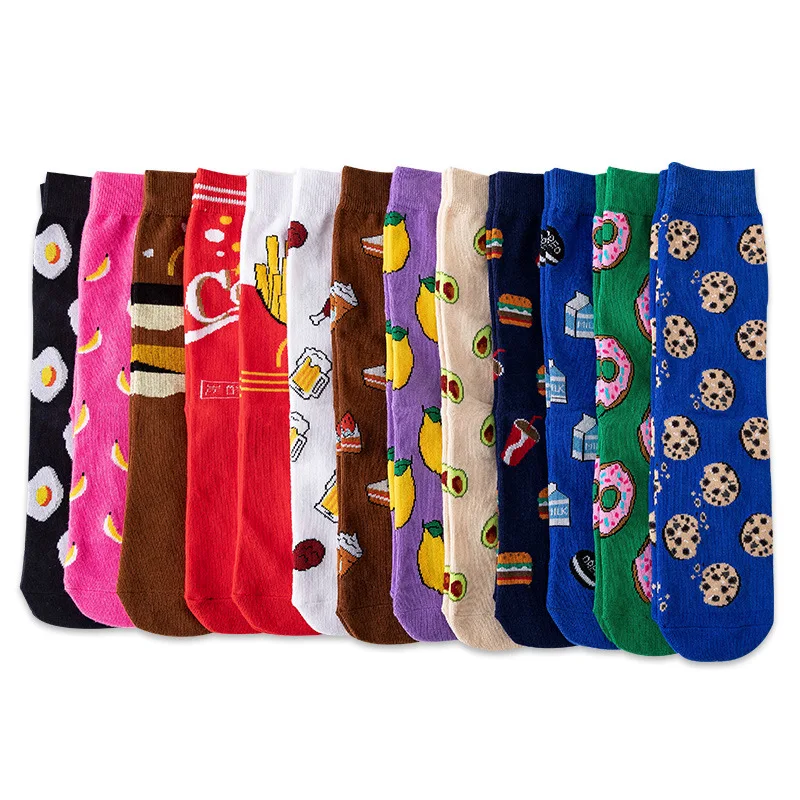 Wholesale Funny Cute Fruit food Animal Sock For Women Bulk Custom Premium Cotton Socks Women