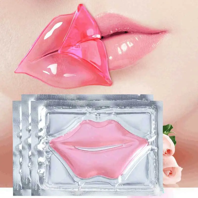 Wholesale Pink Lipmask Mascarilla De Labios Private Label Organic Hydrating Plumper Collagen Lip Sleeping Mask Box Sheet Crystal