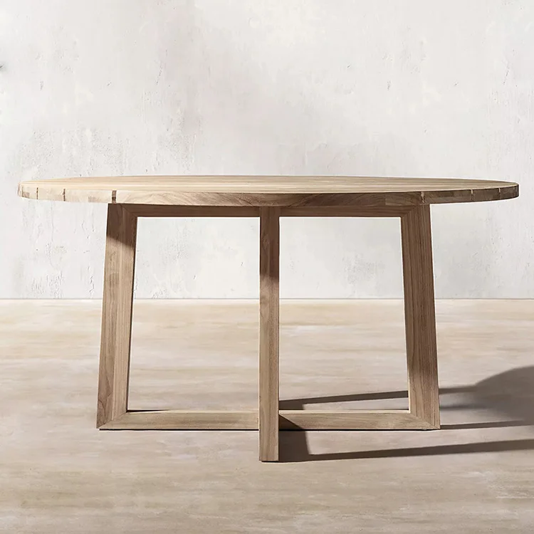 New Arrival American Style Outdoor Dining Set Patio Furniture Garden Set All-weather Teak Wooden Round Dining Table and Chair