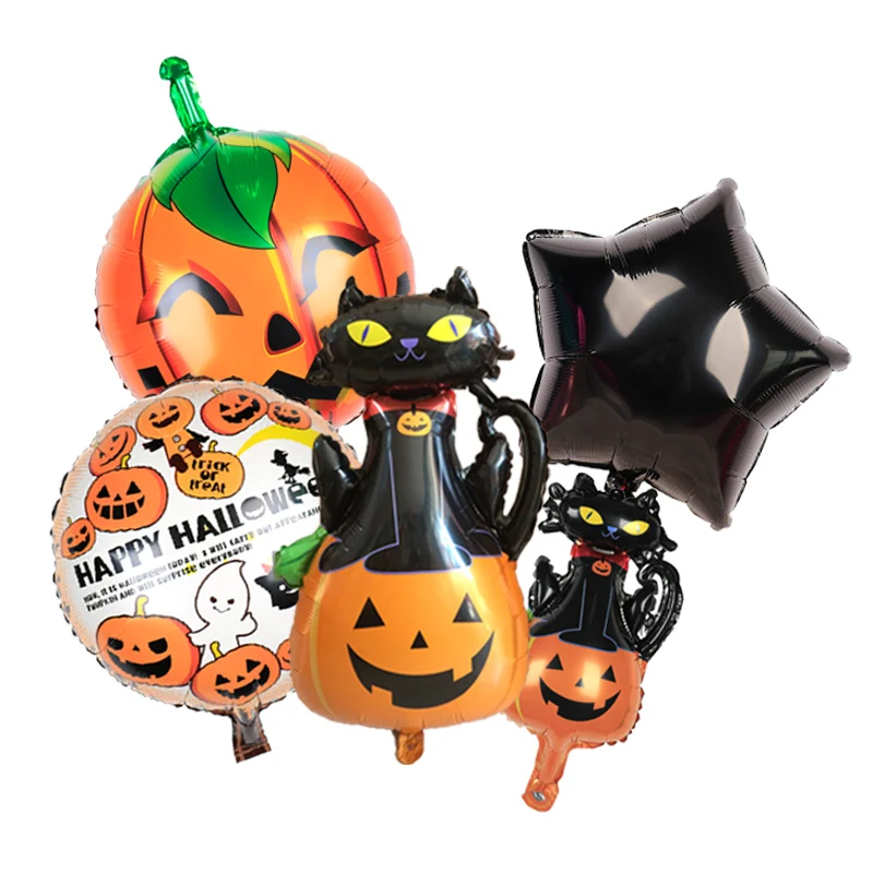 
Happy Halloween Surprise Theme Party Balloons Pumpkin Head Black Cat Halloween Party Theme Scene Decoration Balloons Supplies 