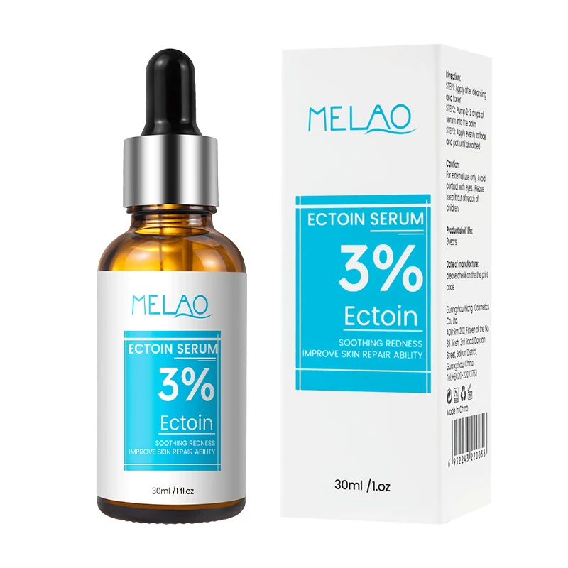 MELAO OEM Skincare Anti Aging Hyaluronic Acid Niacinamide Vitamin C E Skin Care Face Facial Whitening 3% Ectoin Serum for face