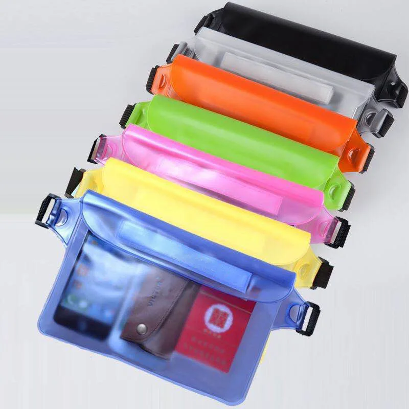 Mobile Phone Bags Clear Pouch Bag Cell Phone Waist Bag Universal Water Proof PVC for Phone Reusable Nylon  Buckle Custom Logo