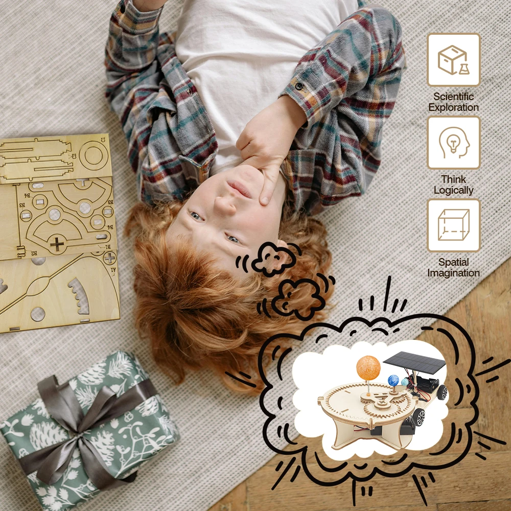 Telescope Handmade Toy Wooden Blank Painted Telescope Wooden Splicing Periscope Material Package