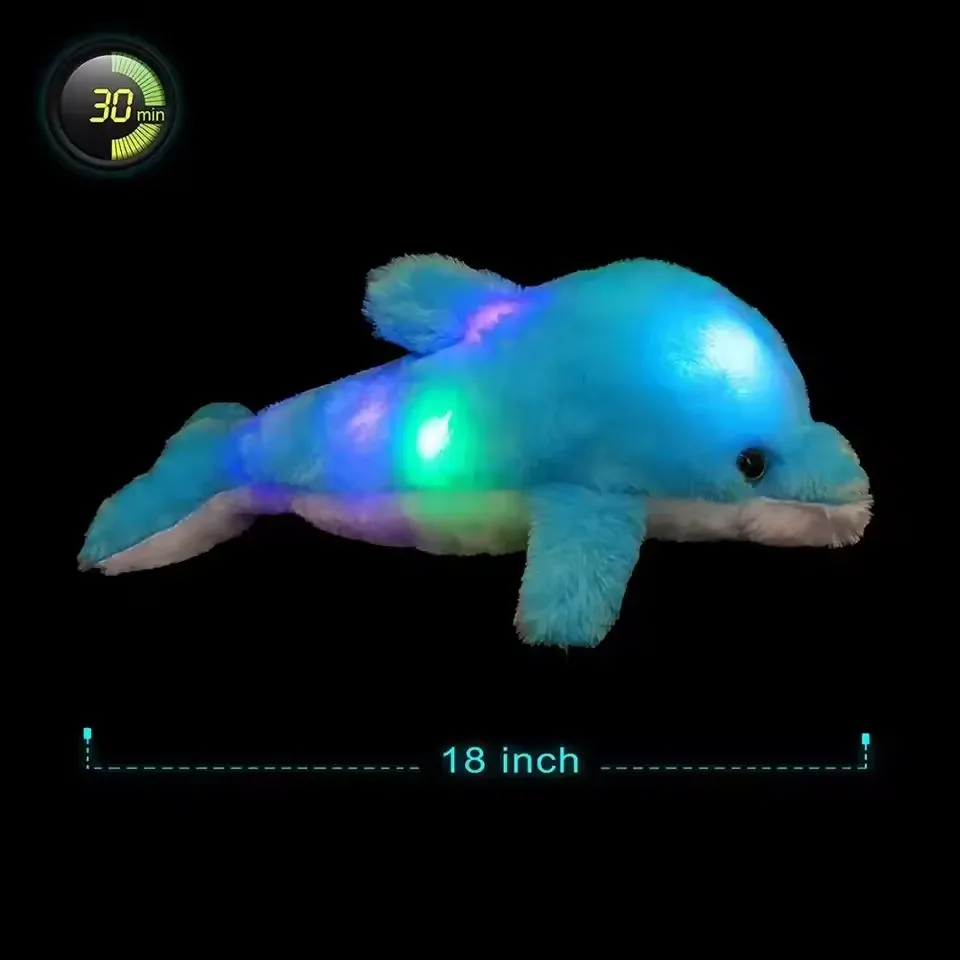 Professional sea animals plush toy manufacturer led light up toys light pillow for baby