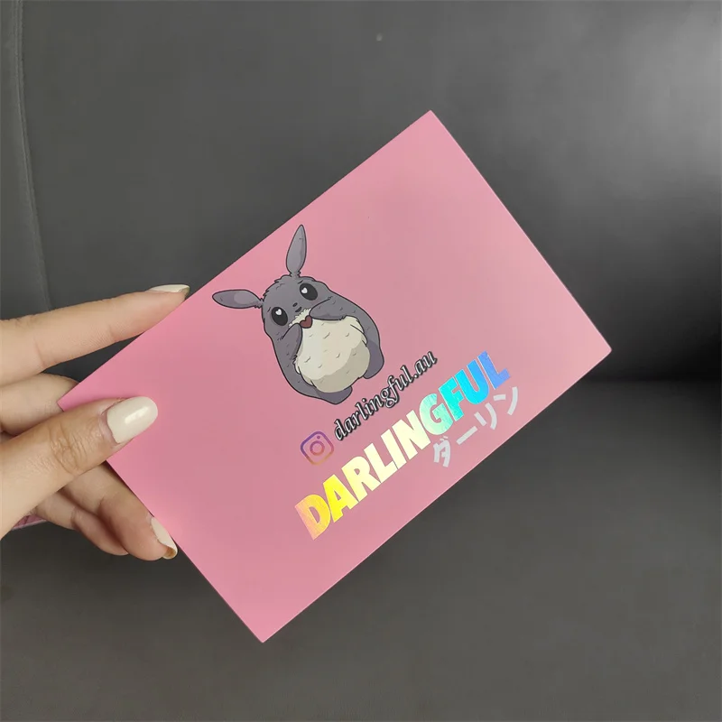 Coated paper 400/800/1000/1200gsm holographic printing thank you card custom business card printing
