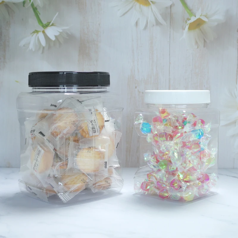 MAYSURE Custom Label 1000ml 1200ml 1500ml 1800ml 2000ml Plastic Storage  Bottle Food Grade PET Plastic Jars With Lid