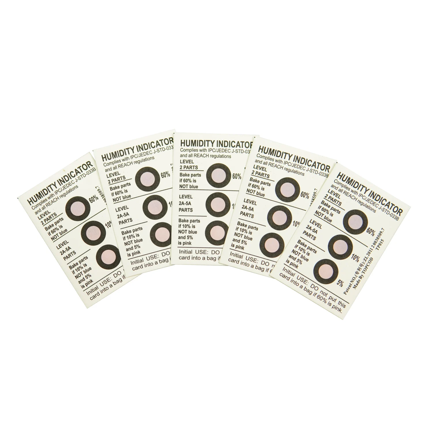 Factory manufacturer supplier 3 spot indicate silica gel moisture label humidity indicator card at the wholesale price