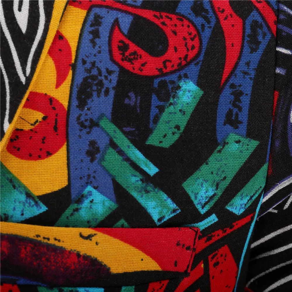 Wholesale Men Abstract Printed Brazer New Linen Slim Party Single Breasted Blazers Formal Set For Men Sehe Fashion