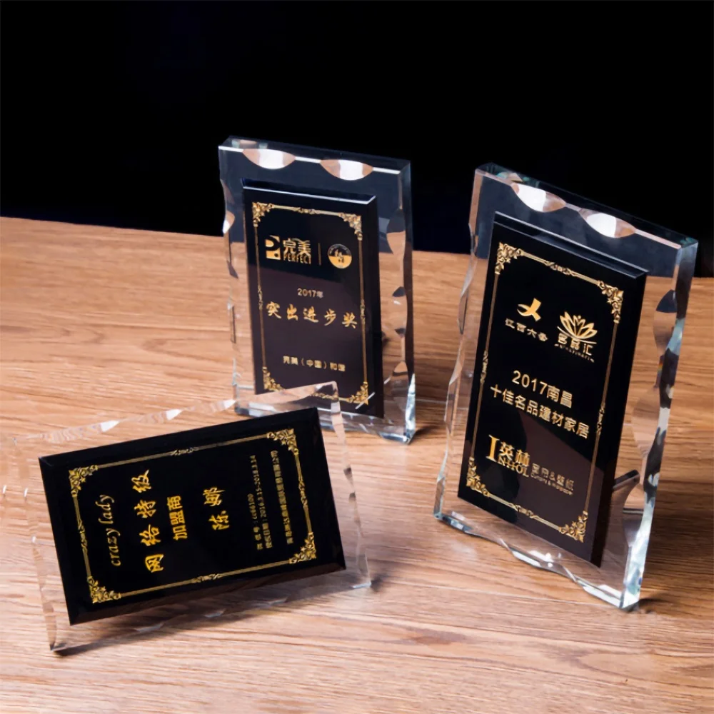 Plaque Hand Made Trophies Clear as Rewards Sandblasting Awards 2023 K9 Customization Crystal for VIP Souvenir Gifts in Office