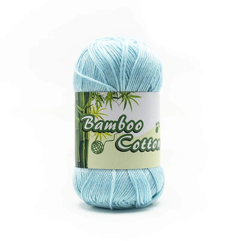 Crochet Knitwear Blended Yarn Bamboo Cotton Yarn Natural