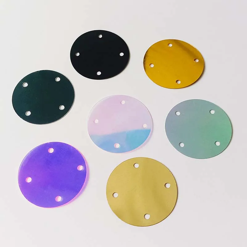 4-hole round flat clothes film sequins diy Christmas party costume dress decorative sewing plastic bulk loose beaded PVC sequins