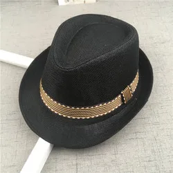 B1253 Fashion Summer Spring Kids Boys Jazz Caps Fedora Trilby Casual Straw Cap Cowboy Hats