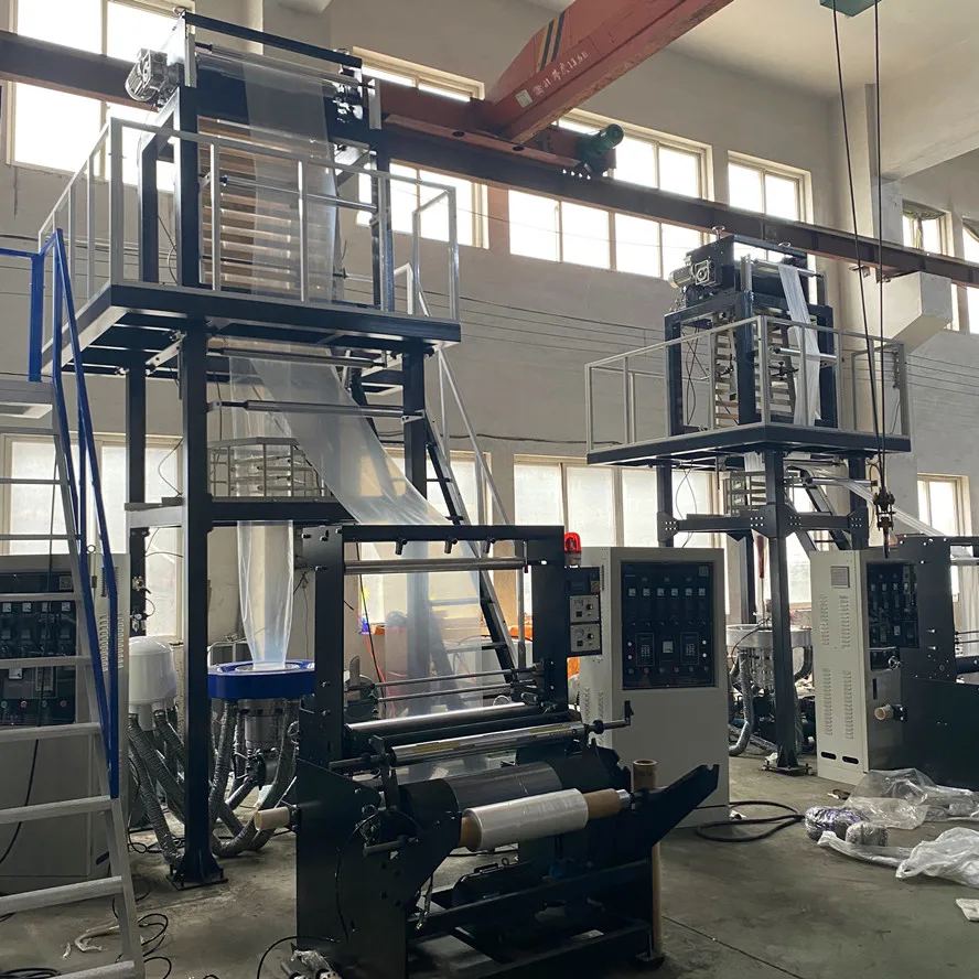 Plastic Film Blowing Extruder Gravure Printing Connect Line Set Machine