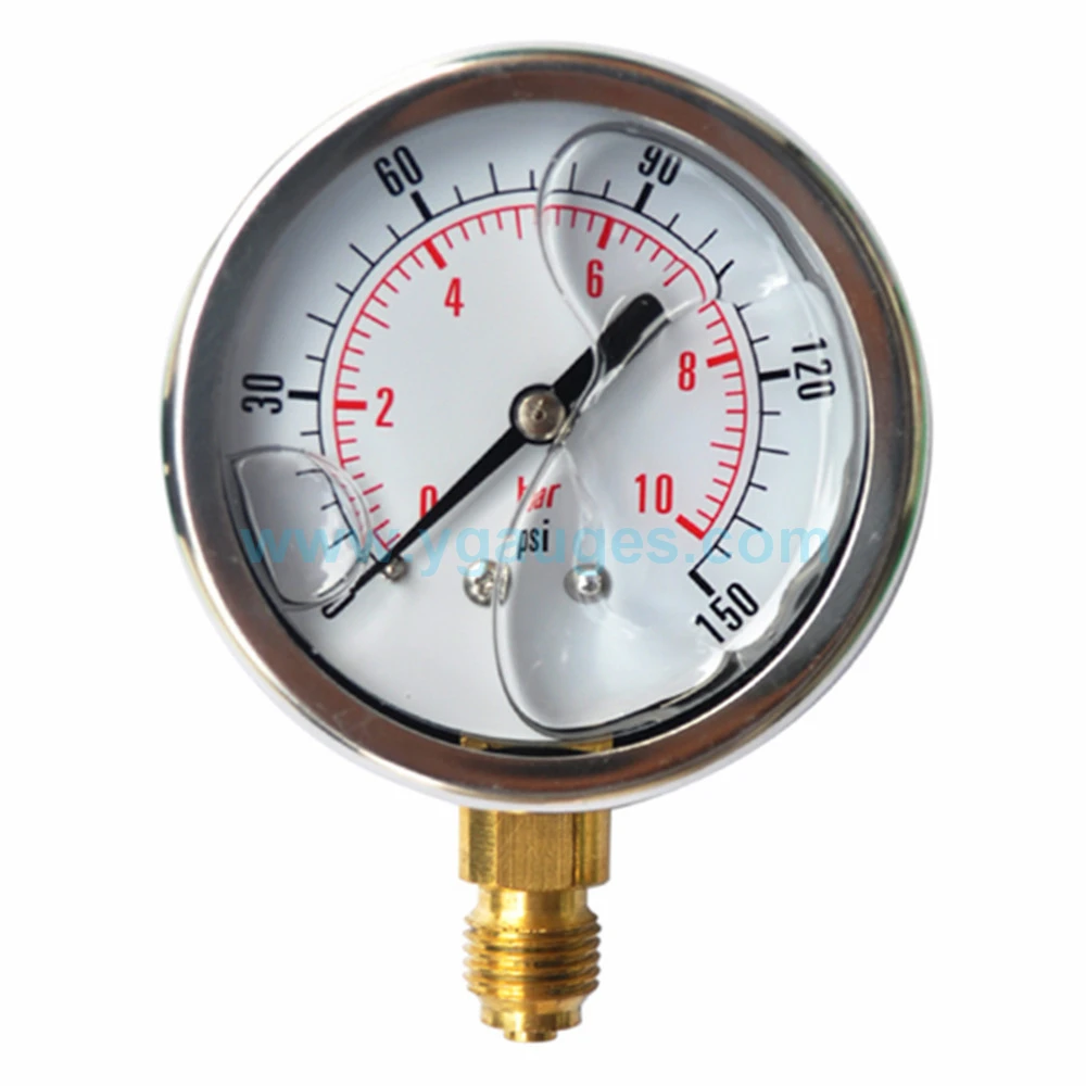 304 stainless steel case brass welding hydraulic pressure gauge for excavator