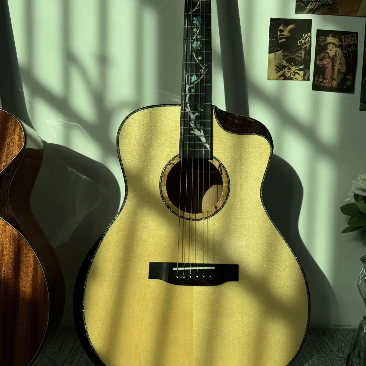 41-Inch Dreadnought  All Solid Spruce Mahogany High Quality Acoustic Guitar Handmade All-Bone High-End