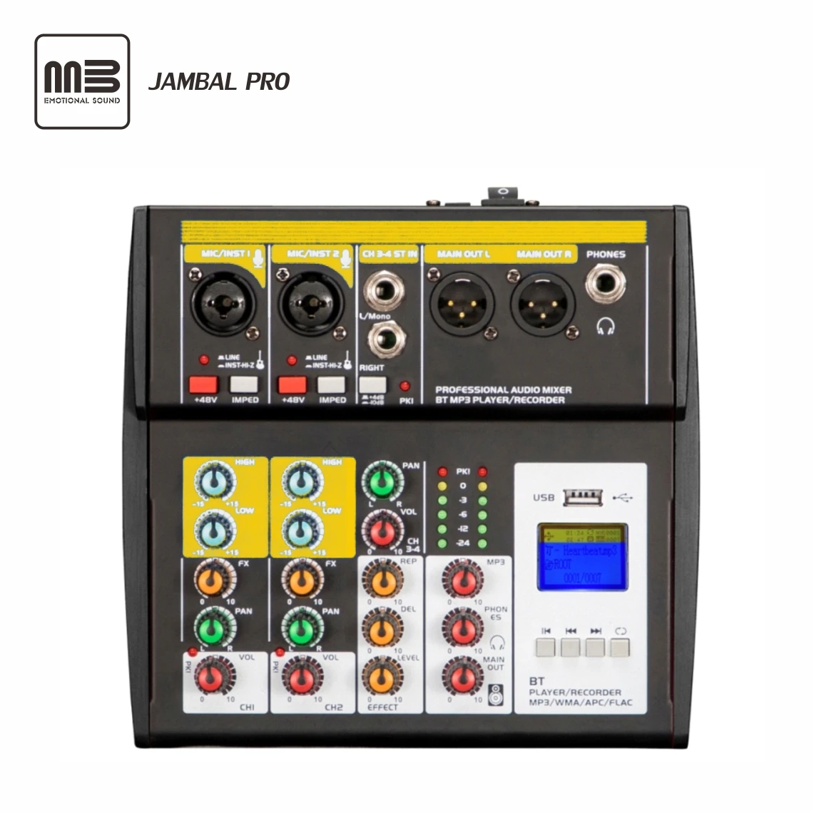 
Professional Audio Mixer Sound System DJ Stage Audio Passive Mixer with Bluetooth LCD Display 