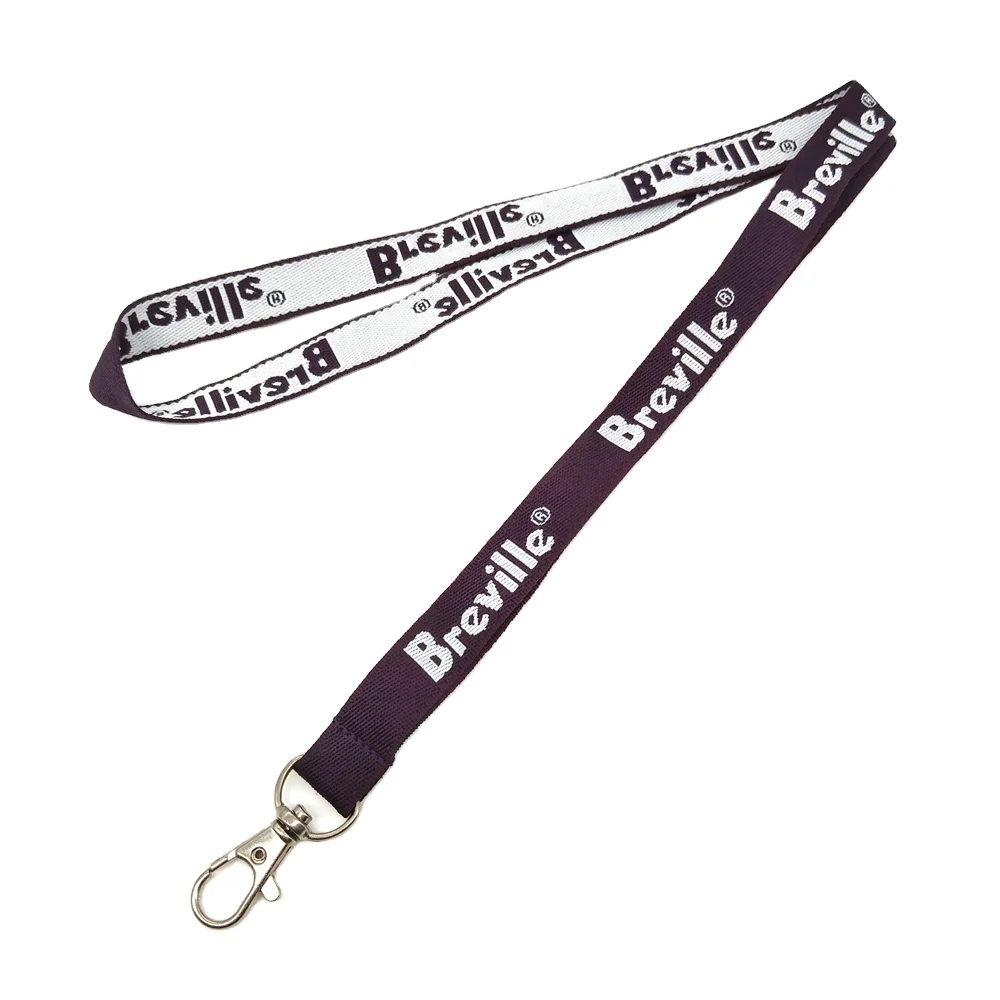 Cheap Jacquard Polyester Lanyard Custom Woven Logo Embroidered Key Short Lanyard